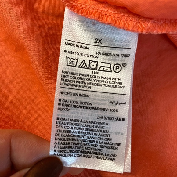 Old Navy Coral Tropics Color Cami Midi Dress Waist Defined Women's Size 2X - Picture 7 of 11